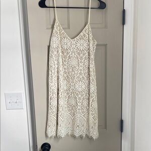 Chic White Floral Lace Dress
